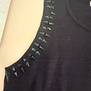 Maje Black Studded Muscle Tee